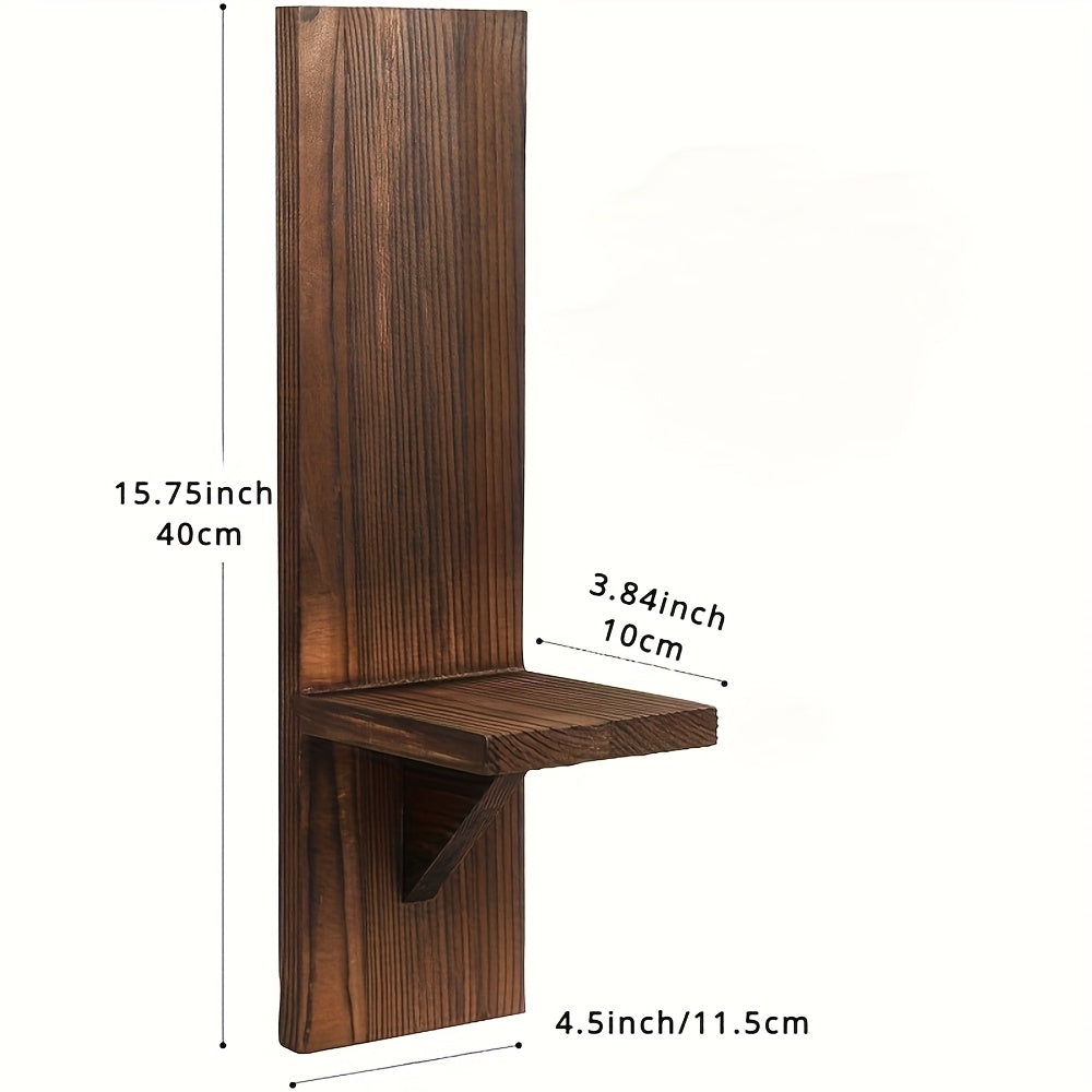 BohoLicht: Mensole in legno con portacandele – mensola decorativa per soggiorno e corridoio
