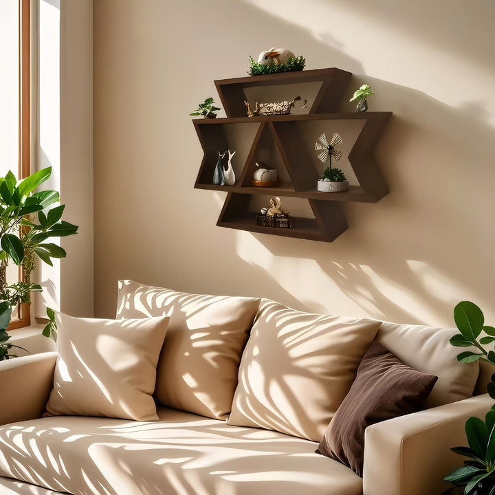 BohoLinie: Mensole a muro in legno massello – robuste, decorative e sospese in stile farmhouse per soggiorno e camera da letto