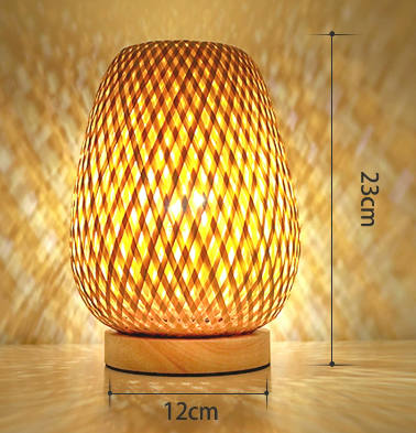 BohoLume: Lampada da notte LED in bambù – Dimmerabile e controllo touch per camera da letto e soggiorno