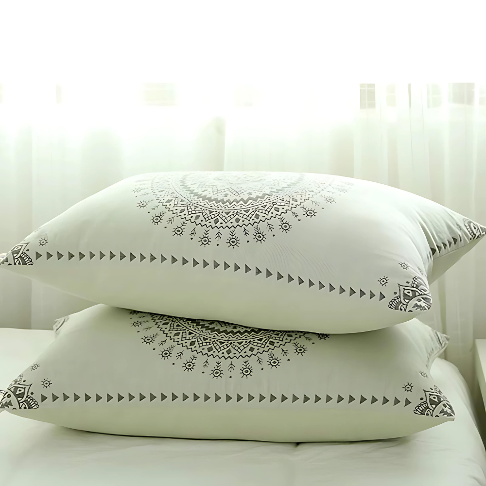 BohoSonne: Fodera per cuscino con stampa Mandala – morbida e resistente per gli ambienti abitativi (2 pezzi)