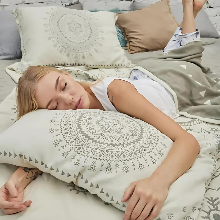 BohoSonne: Fodera per cuscino con stampa Mandala – morbida e resistente per gli ambienti abitativi (2 pezzi)