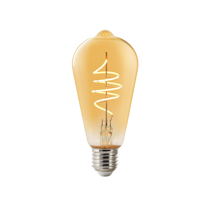 Lampadina Smart Deco Edison E27 ST64 380lm, Ambra