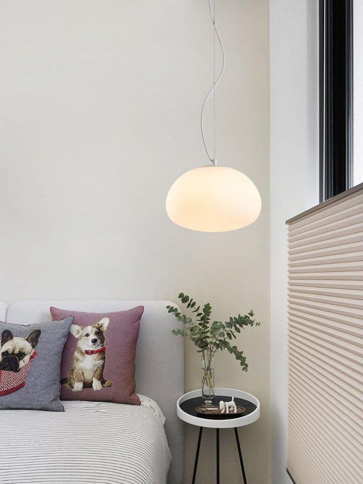 Bunelle: Lampada a sospensione in vetro e metallo a forma di panino – per ambienti accoglienti
