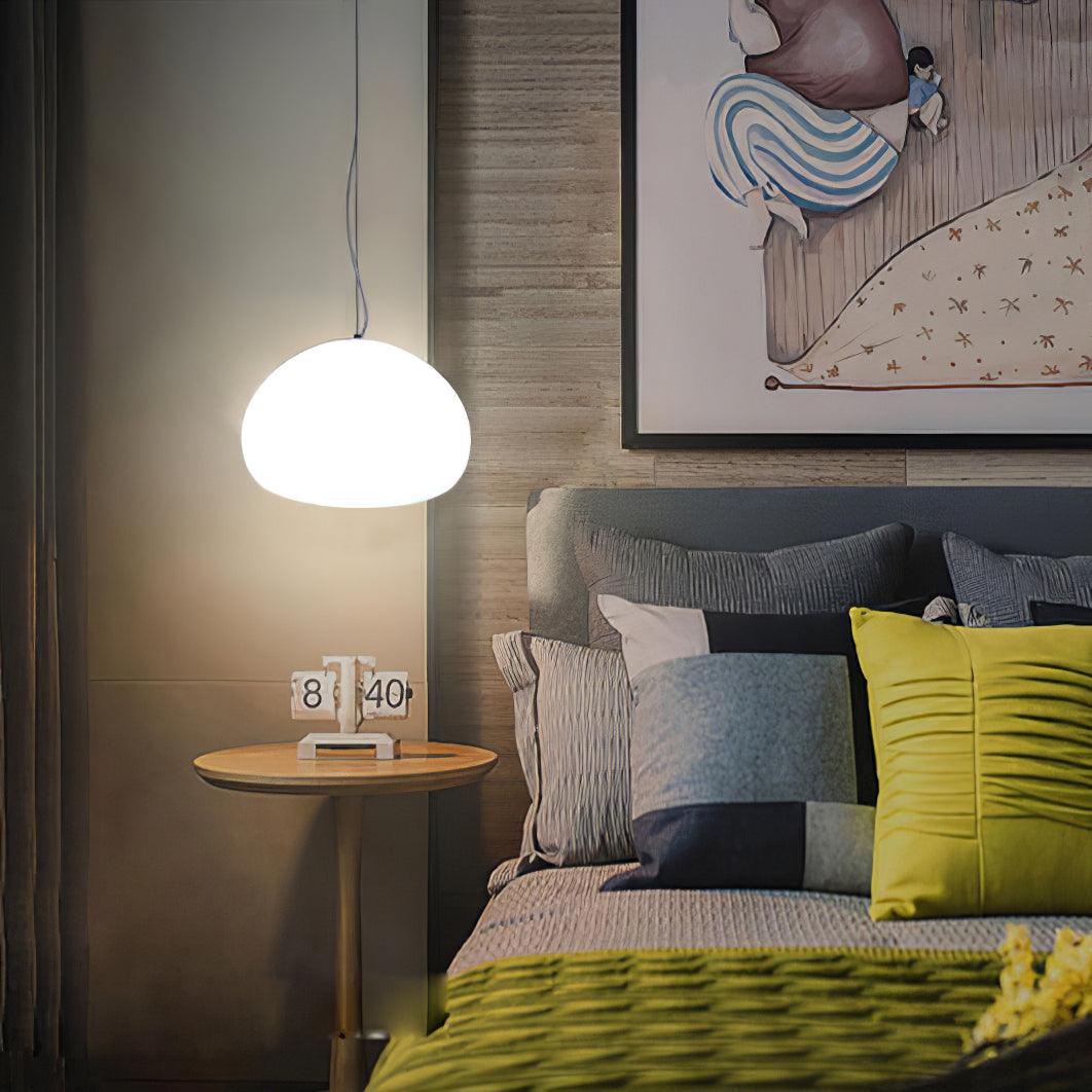 Bunelle: Lampada a sospensione in vetro e metallo a forma di panino – per ambienti accoglienti