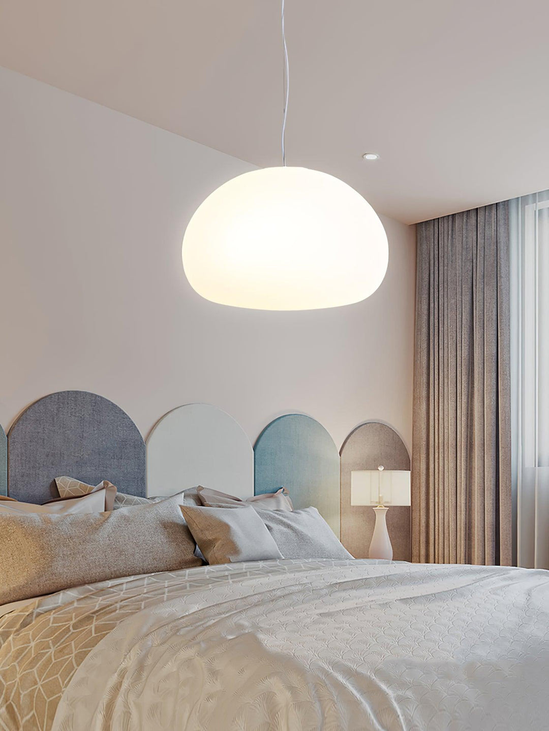 Bunelle: Lampada a sospensione in vetro e metallo a forma di panino – per ambienti accoglienti