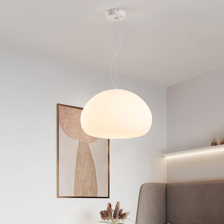 Bunelle: Lampada a sospensione in vetro e metallo a forma di panino – per ambienti accoglienti