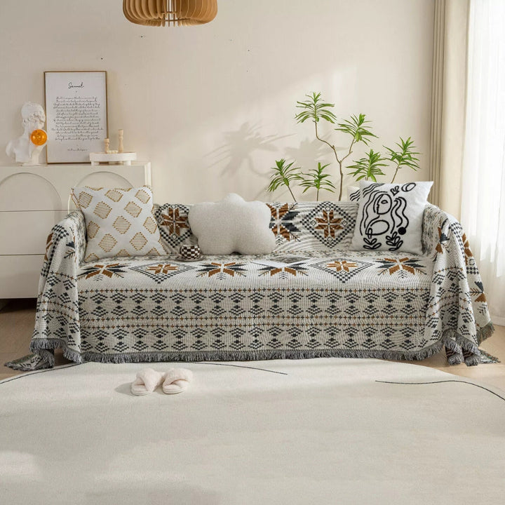 BuntWeb: Rivestimento per divano in design Boho con struttura tessuta e qualità facile da pulire – per divano e soggiorno