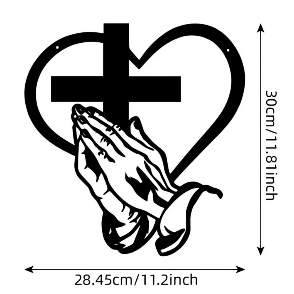 FaithBond™ – Decorazione Murale con Croce e Cuore