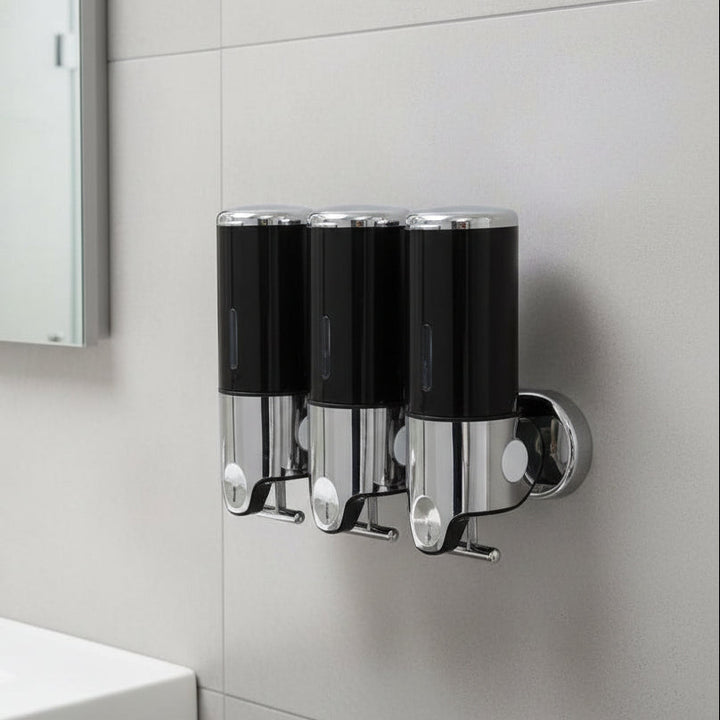 SOAPFORT – Dispenser di sapone da parete di alta qualità con design elegante in acciaio inossidabile