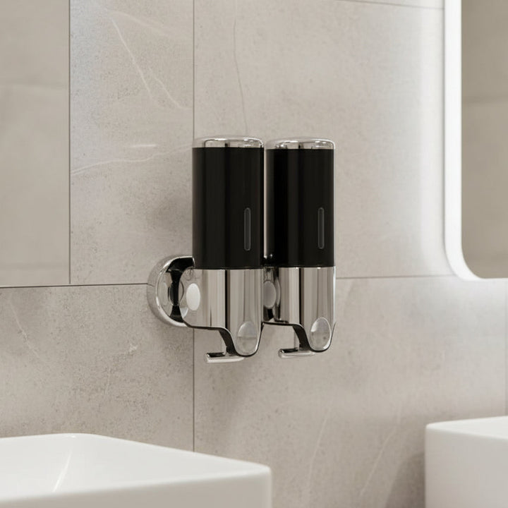 SOAPFORT – Dispenser di sapone da parete di alta qualità con design elegante in acciaio inossidabile