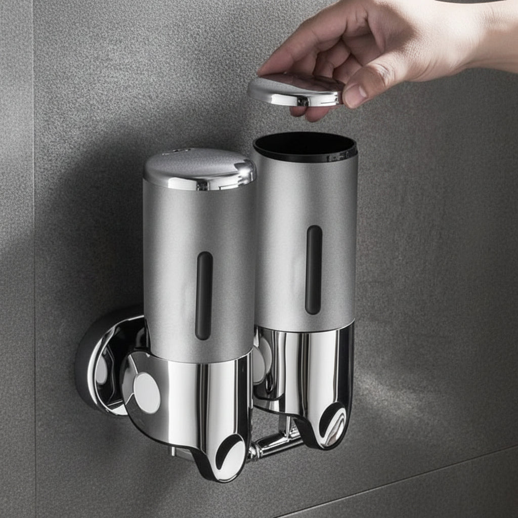 SOAPFORT – Dispenser di sapone da parete di alta qualità con design elegante in acciaio inossidabile