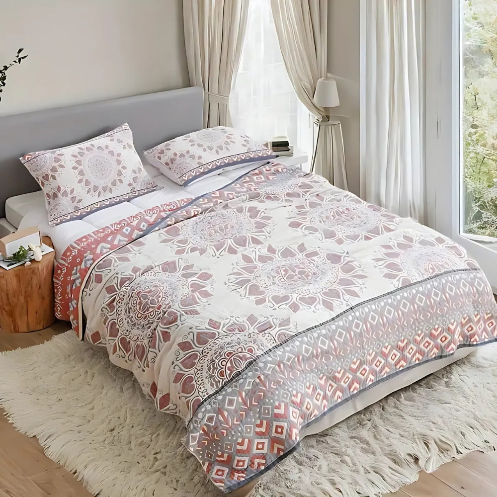 CalidaBloom: Coperte in cotone dallo stile floreale con qualità in mussola traspirante e leggerezza avvolgente – per divano e letto