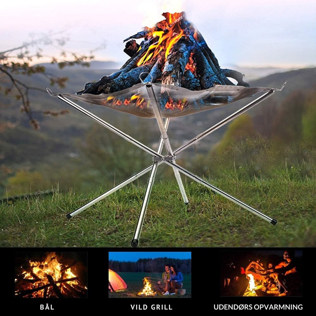 CampFlex™ – Bol de Feu Pliable en Acier Inoxydable
