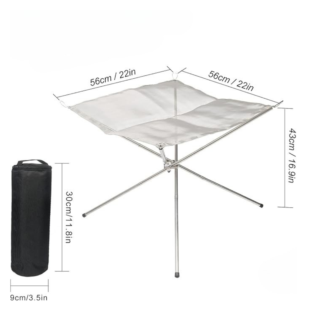 CampFlex™ – Bol de Feu Pliable en Acier Inoxydable
