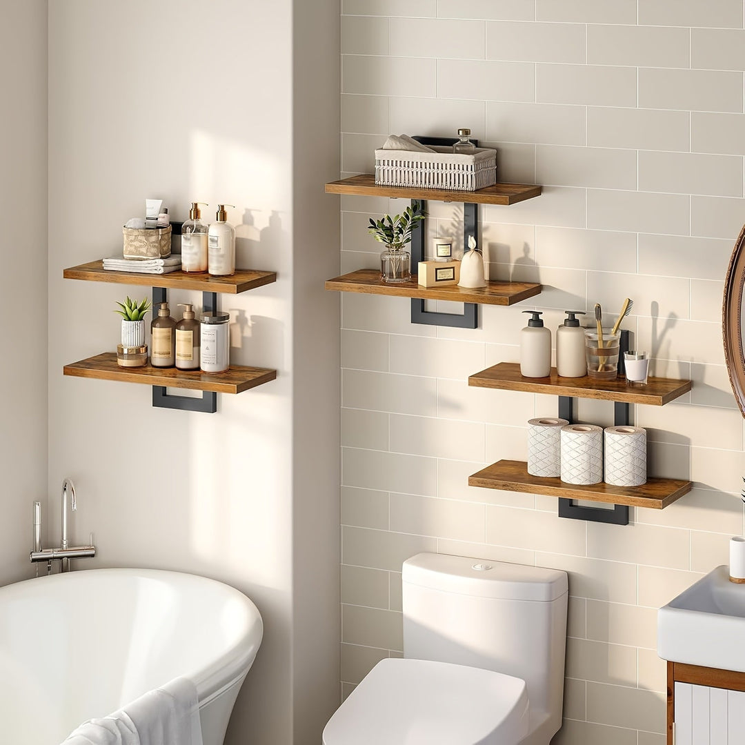 CasaBraun: Mensole decorative da parete – robuste, salvaspazio e sospese in design rustico in legno per soggiorno e bagno