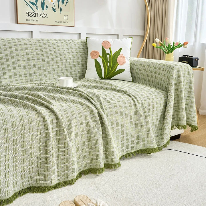 CasaSerene: Copridivano in microfibra spazzolata con motivo geometrico e struttura trapuntata – per divano e soggiorno