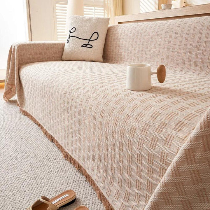 CasaSerene: Copridivano in microfibra spazzolata con motivo geometrico e struttura trapuntata – per divano e soggiorno