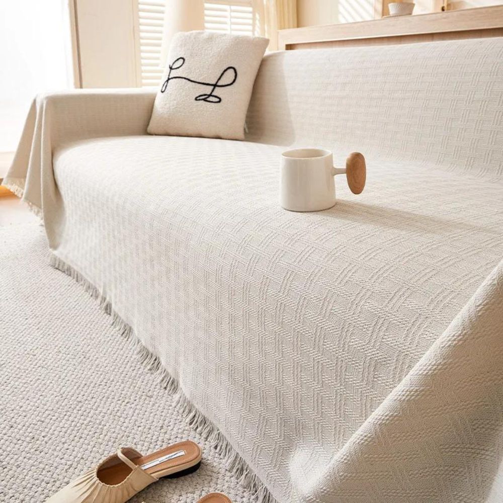 CasaSerene: Copridivano in microfibra spazzolata con motivo geometrico e struttura trapuntata – per divano e soggiorno