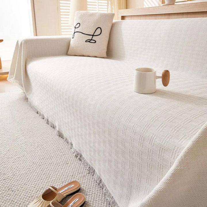 CasaSerene: Copridivano in microfibra spazzolata con motivo geometrico e struttura trapuntata – per divano e soggiorno