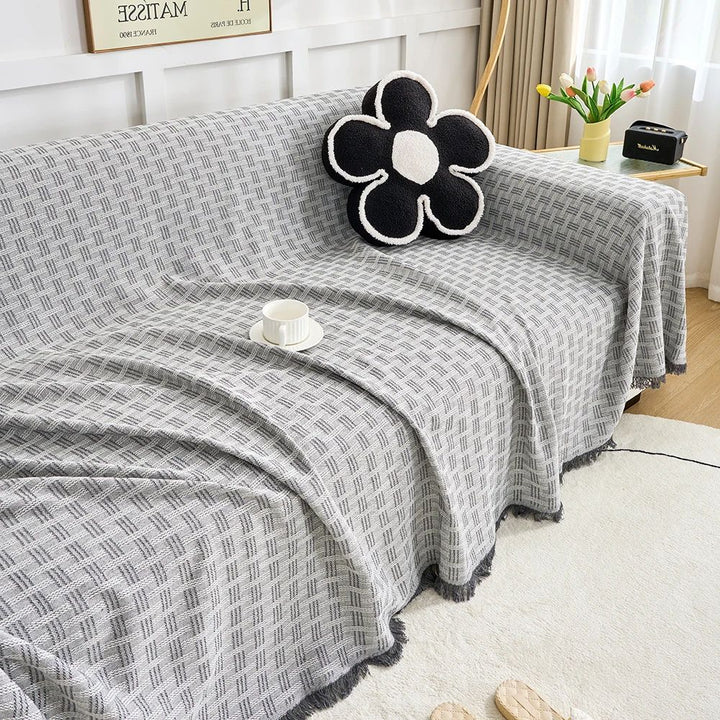 CasaSerene: Copridivano in microfibra spazzolata con motivo geometrico e struttura trapuntata – per divano e soggiorno
