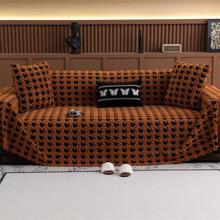 CavalliLoom: Copridivano elegante in microfibra con design a pied de poule e funzione protettiva – per divano e area living