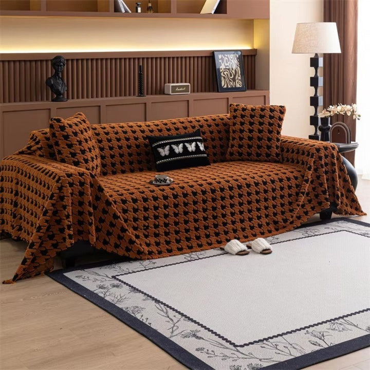 CavalliLoom: Copridivano elegante in microfibra con design a pied de poule e funzione protettiva – per divano e area living