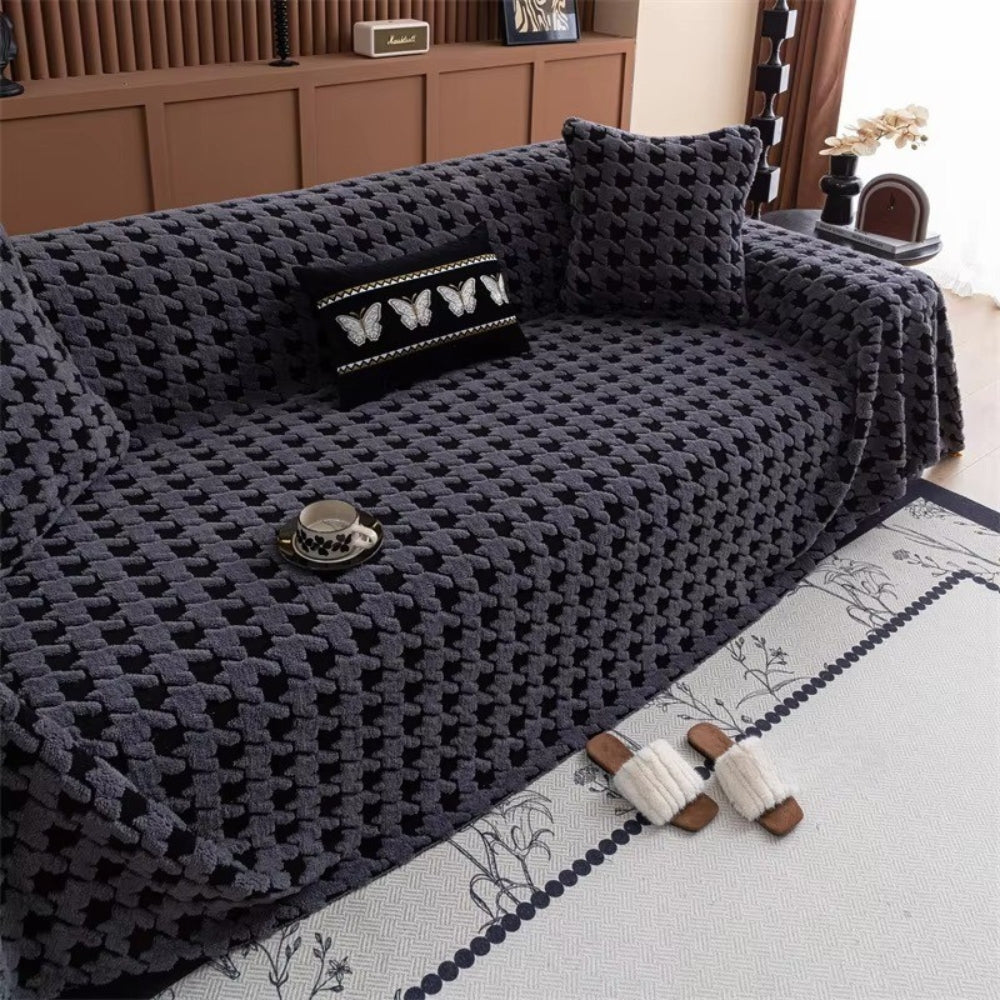 CavalliLoom: Copridivano elegante in microfibra con design a pied de poule e funzione protettiva – per divano e area living