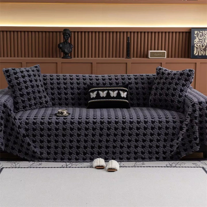 CavalliLoom: Copridivano elegante in microfibra con design a pied de poule e funzione protettiva – per divano e area living