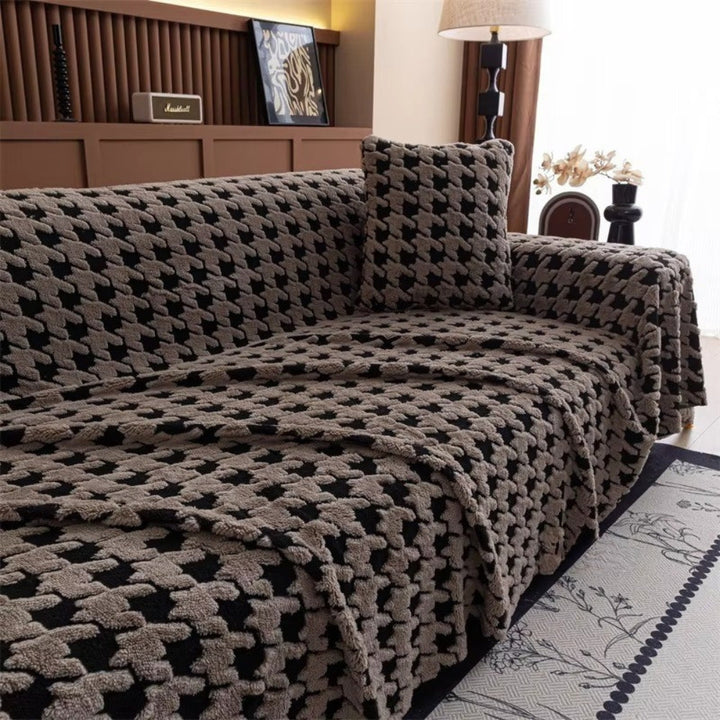 CavalliLoom: Copridivano elegante in microfibra con design a pied de poule e funzione protettiva – per divano e area living