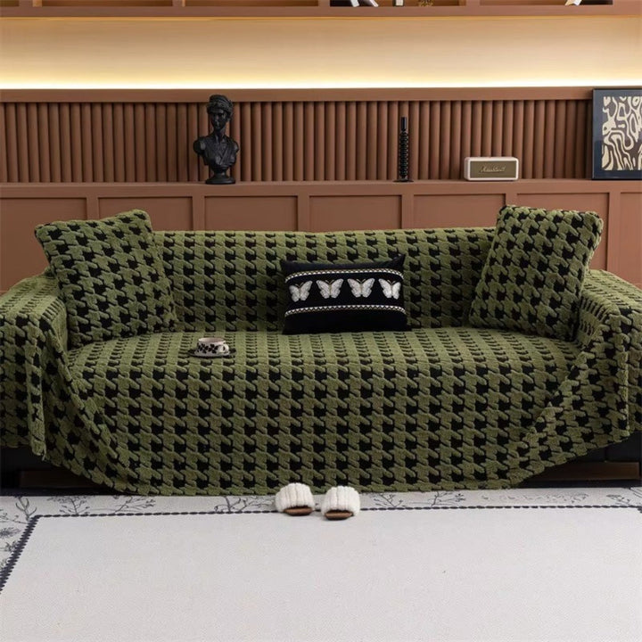 CavalliLoom: Copridivano elegante in microfibra con design a pied de poule e funzione protettiva – per divano e area living