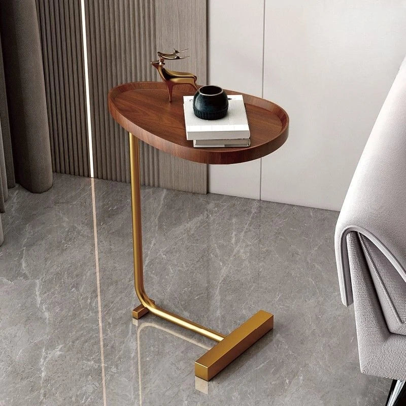 CaviraSchlau: Tavolino da salotto a forma di C con dimensioni compatte e utilizzo flessibile – per divano e letto