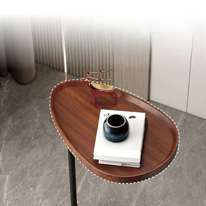 CaviraSchlau: Tavolino da salotto a forma di C con dimensioni compatte e utilizzo flessibile – per divano e letto