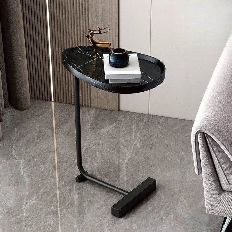 CaviraSchlau: Tavolino da salotto a forma di C con dimensioni compatte e utilizzo flessibile – per divano e letto