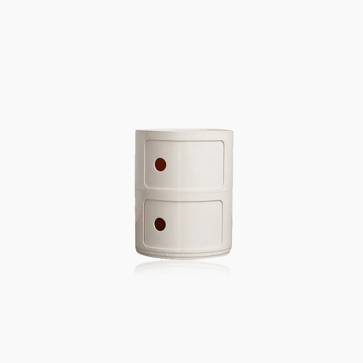 CavoModul: Tavolino rotondo con spazio di archiviazione e porte scorrevoli in design moderno – per soggiorno e camera da letto