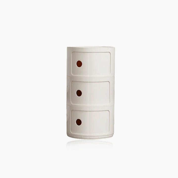 CavoModul: Tavolino rotondo con spazio di archiviazione e porte scorrevoli in design moderno – per soggiorno e camera da letto
