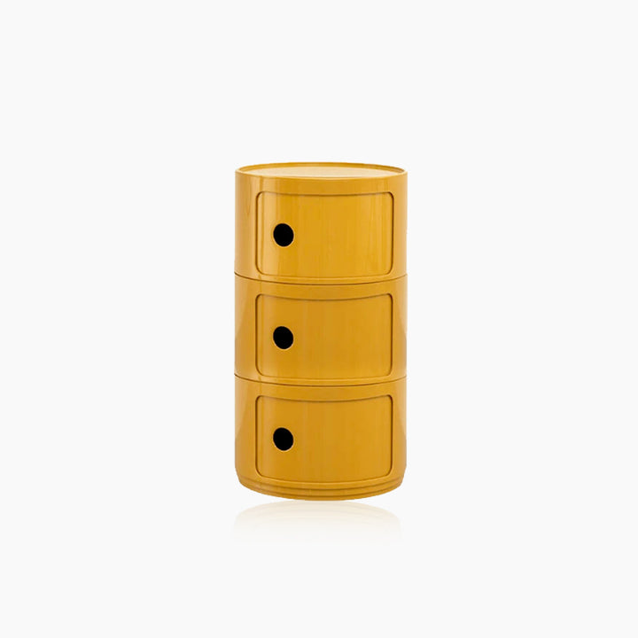 CavoModul: Tavolino rotondo con spazio di archiviazione e porte scorrevoli in design moderno – per soggiorno e camera da letto