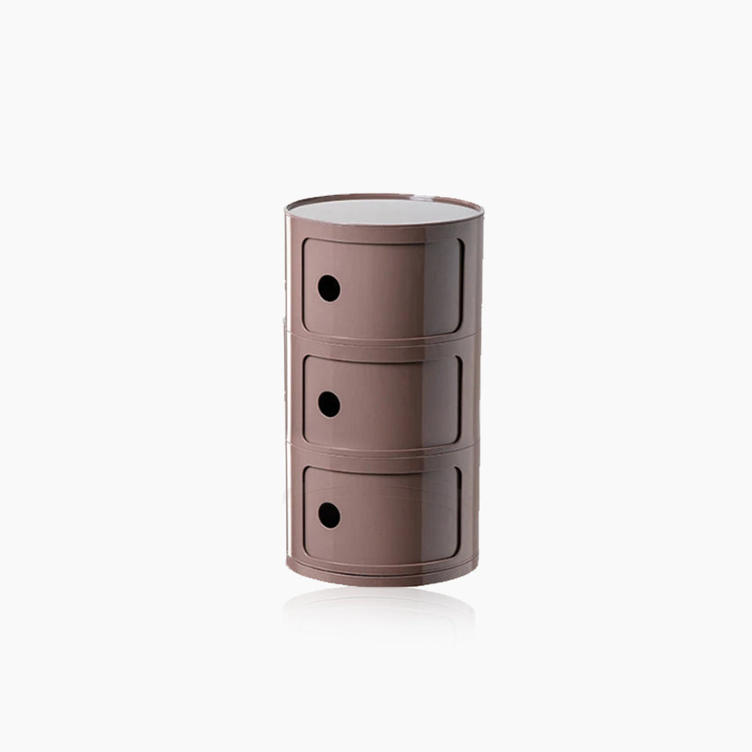 CavoModul: Tavolino rotondo con spazio di archiviazione e porte scorrevoli in design moderno – per soggiorno e camera da letto