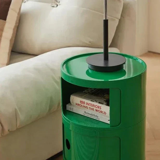 CavoModul: Tavolino rotondo con spazio di archiviazione e porte scorrevoli in design moderno – per soggiorno e camera da letto