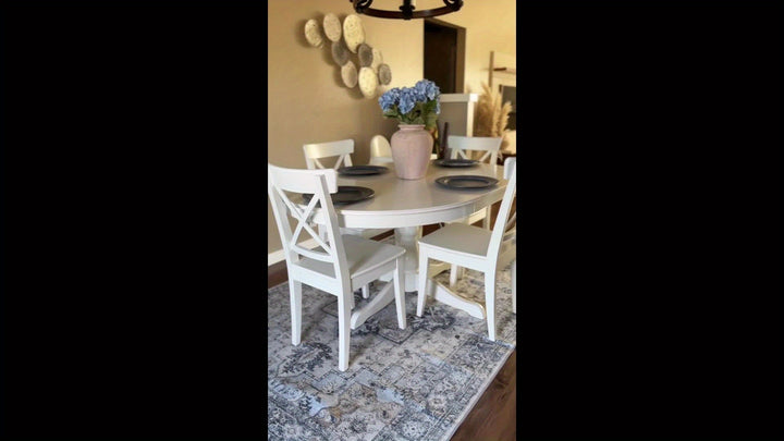 ChenilleTraum: Tappeto lavabile in lavatrice con design retro, pelo leggero e motivo decorativo – ideale per sala da pranzo e ufficio