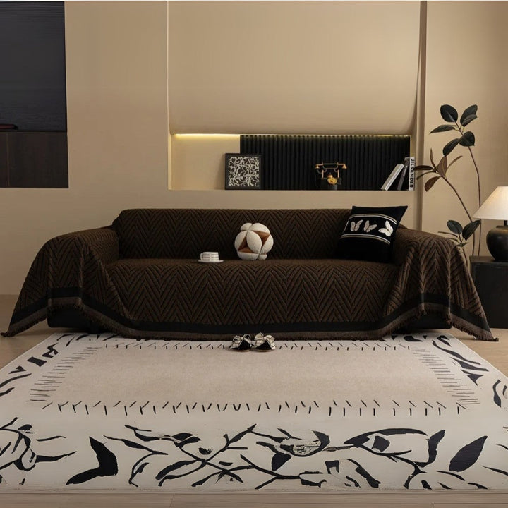 ChevronHaus: Copridivano in design a zigzag con frange decorative – per soggiorno e divano