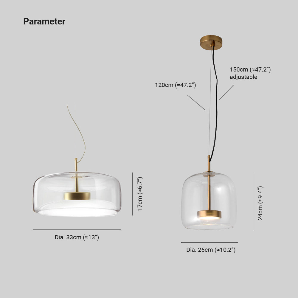 Clareva: Moderna lampada a sospensione LED in vetro – per soggiorno e camera da letto