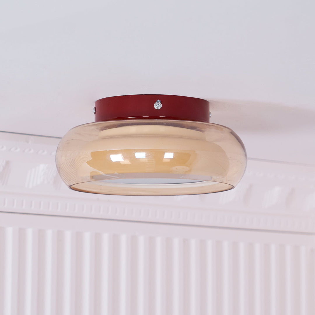 Cognora: Lampada da soffitto LED in vetro retro – Lampada da soffitto elegante per soggiorno e camera da letto