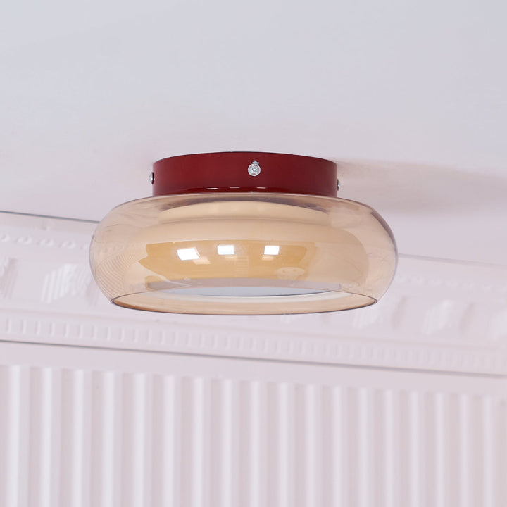 Cognora: Lampada da soffitto LED in vetro retro – Lampada da soffitto elegante per soggiorno e camera da letto