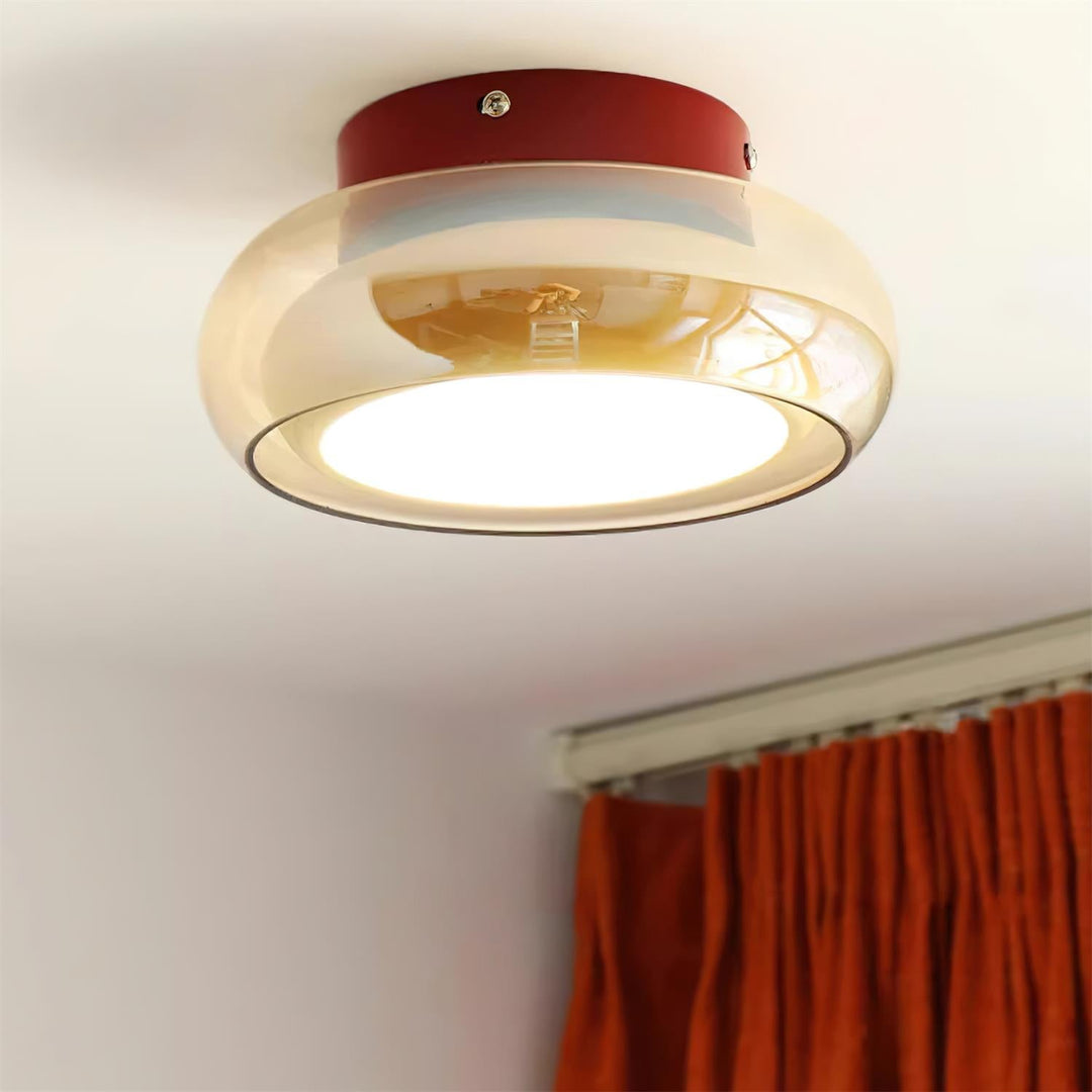 Cognora: Lampada da soffitto LED in vetro retro – Lampada da soffitto elegante per soggiorno e camera da letto
