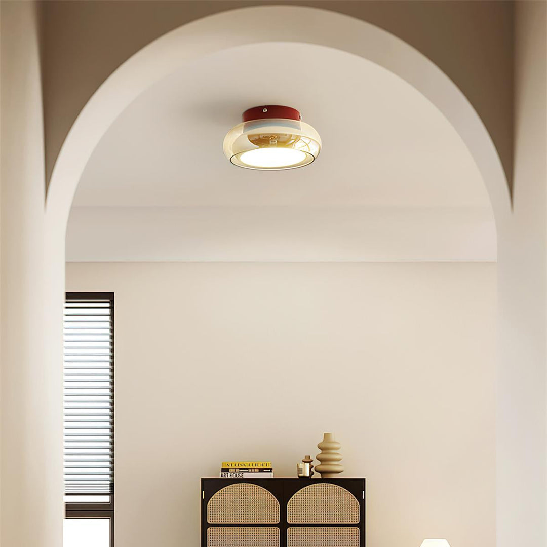 Cognora: Lampada da soffitto LED in vetro retro – Lampada da soffitto elegante per soggiorno e camera da letto