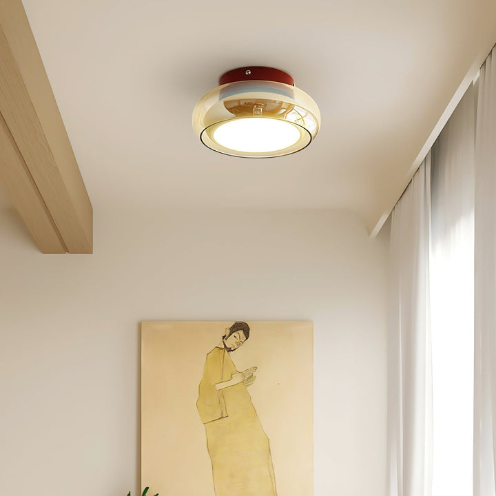 Cognora: Lampada da soffitto LED in vetro retro – Lampada da soffitto elegante per soggiorno e camera da letto