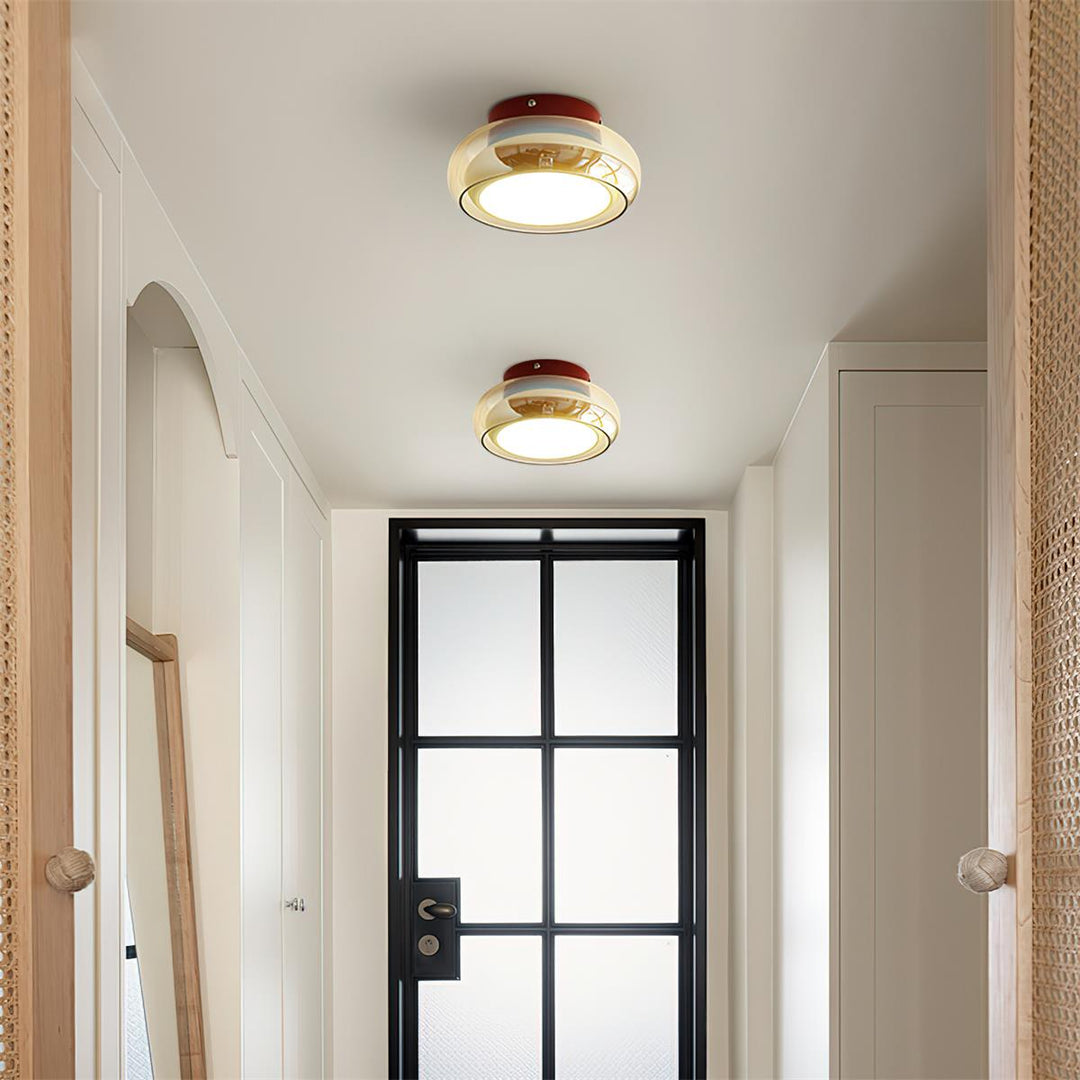 Cognora: Lampada da soffitto LED in vetro retro – Lampada da soffitto elegante per soggiorno e camera da letto