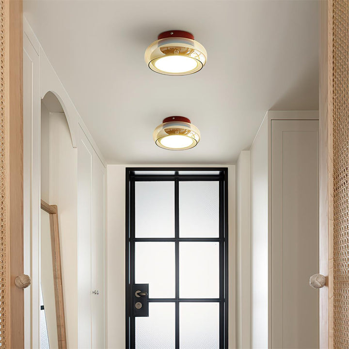 Cognora: Lampada da soffitto LED in vetro retro – Lampada da soffitto elegante per soggiorno e camera da letto