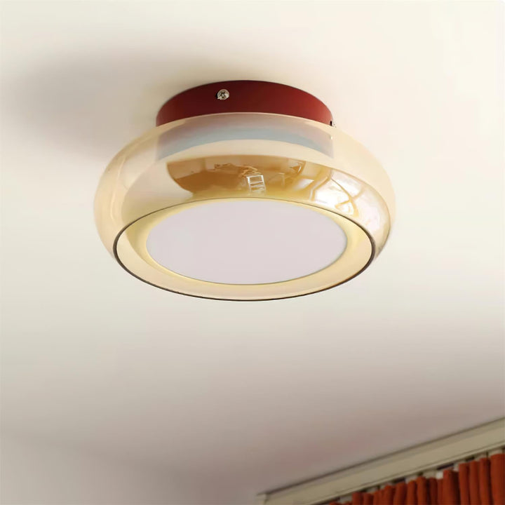 Cognora: Lampada da soffitto LED in vetro retro – Lampada da soffitto elegante per soggiorno e camera da letto