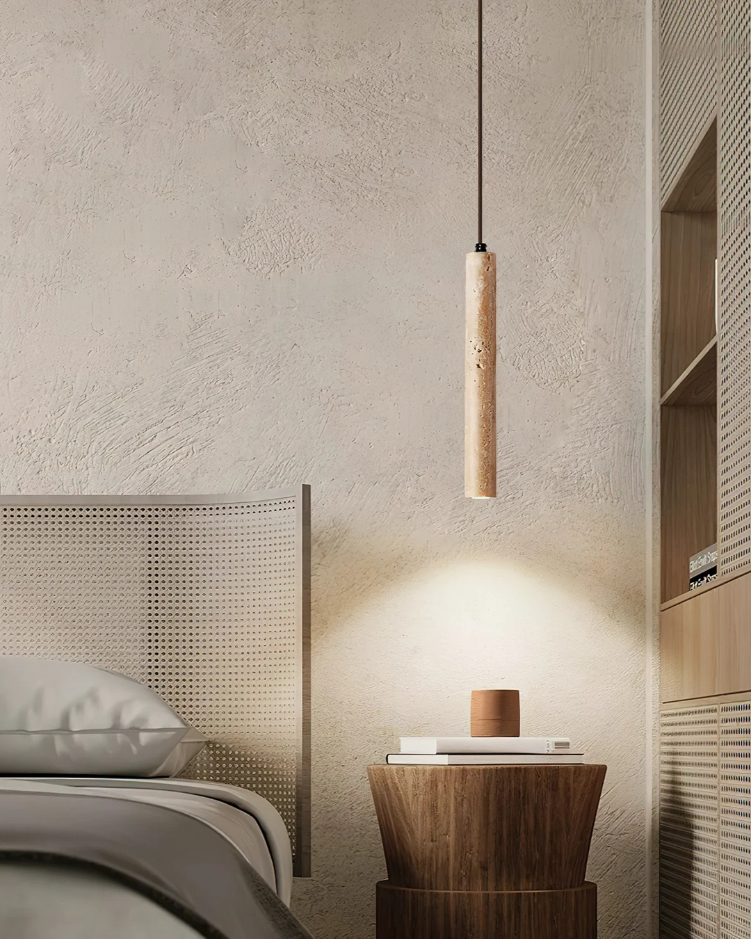 ColonnaLicht: Lampada a sospensione moderna – esclusiva lampada in pietra con forma architettonica, elegante per lounge e corridoio